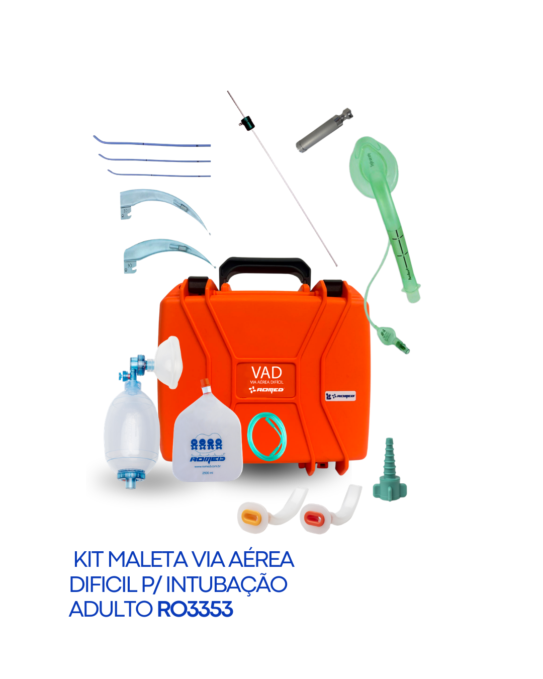 KIT MALETA VIA AÉREA DIFÍCIL P/ INTUBAÇÃO ADULTO