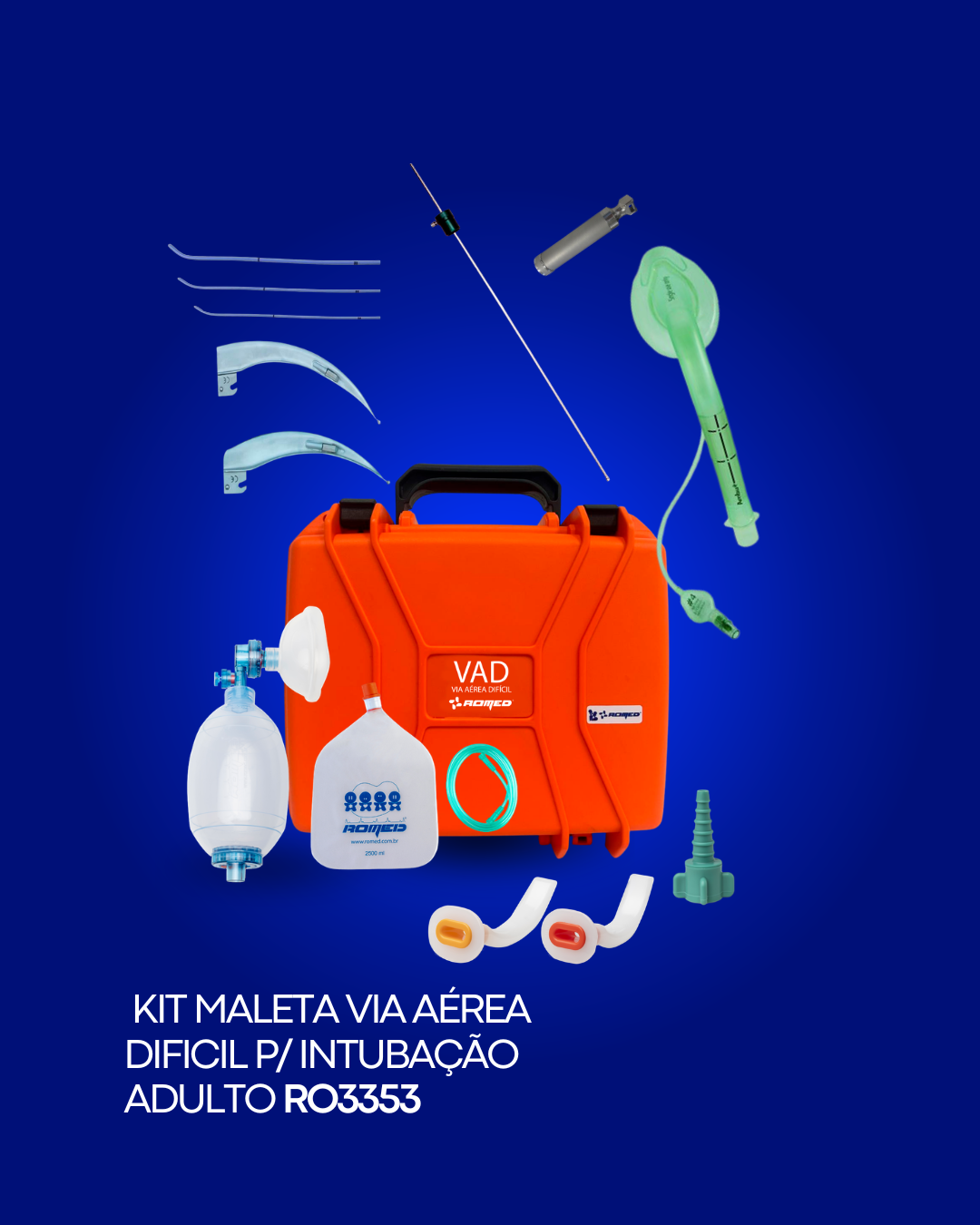 KIT MALETA VIA AÉREA DIFÍCIL P/ INTUBAÇÃO ADULTO - Imagem 2