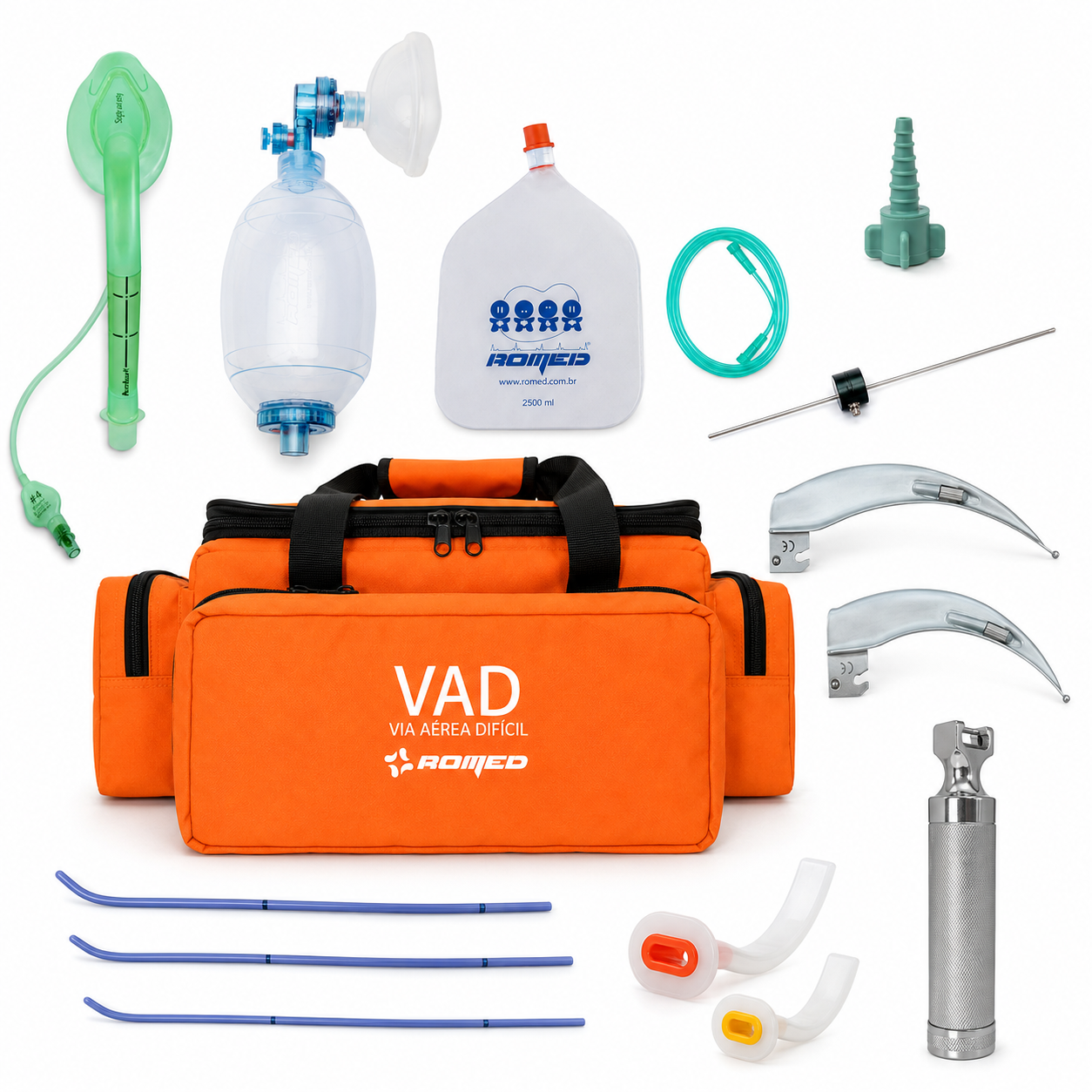 KIT BOLSA VIA AÉREA DIFÍCIL P/ INTUBAÇÃO ADULTO